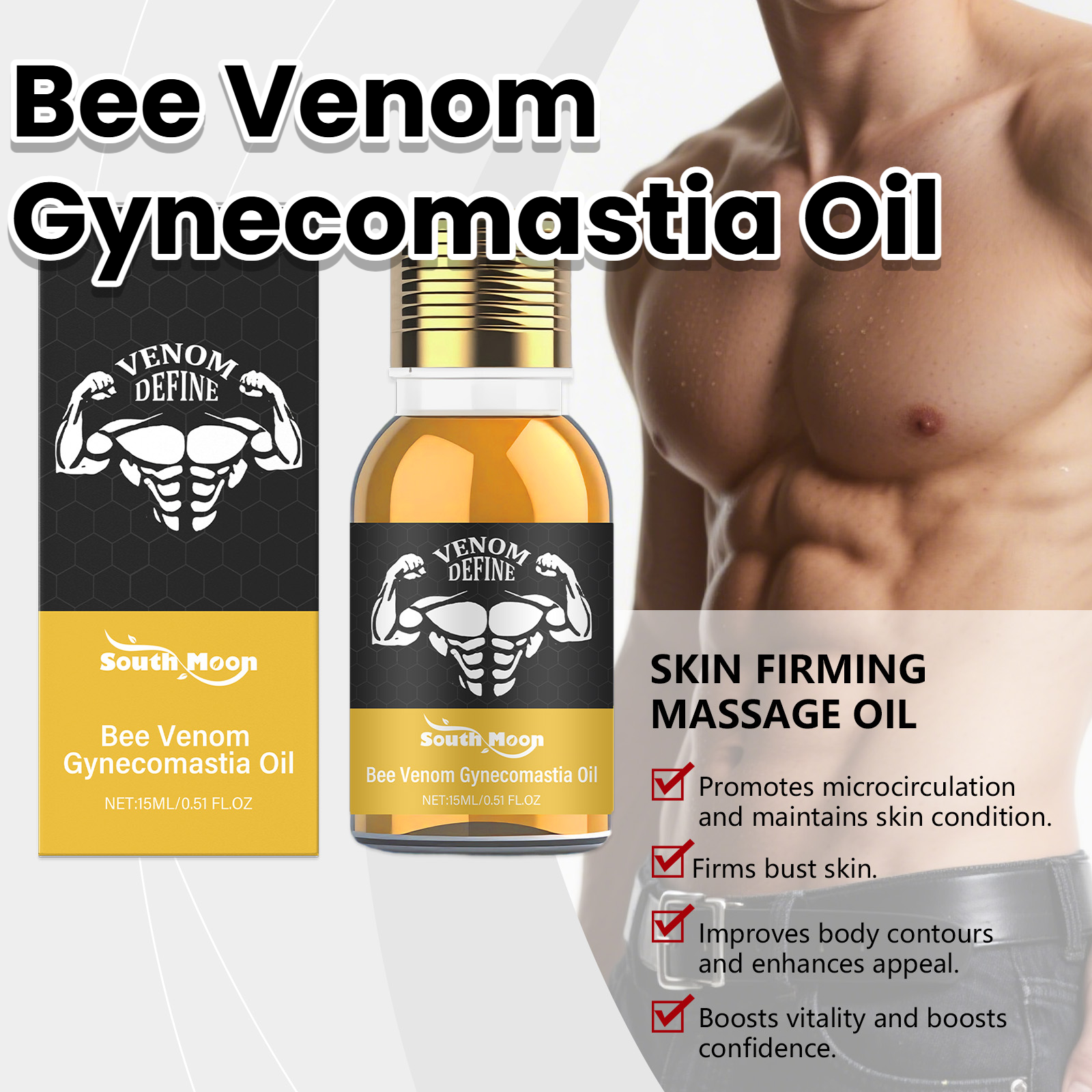 Skincare Natur E - Bee Venom Gynecomastia Oil For Men