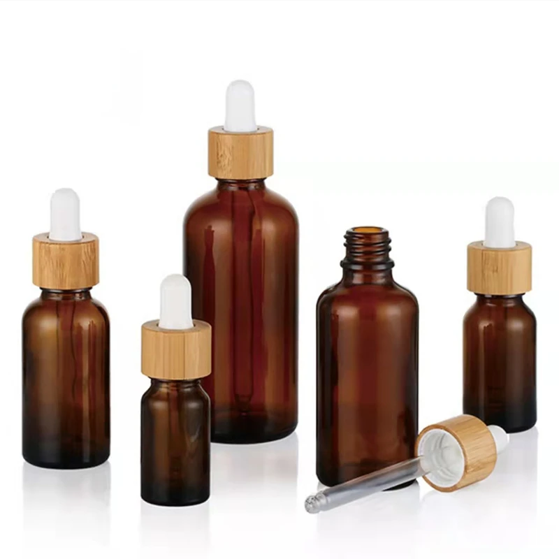 Skincare Viral Tiktok - 5ml-100ml Dropper Bottle Bamboo Wood Lid