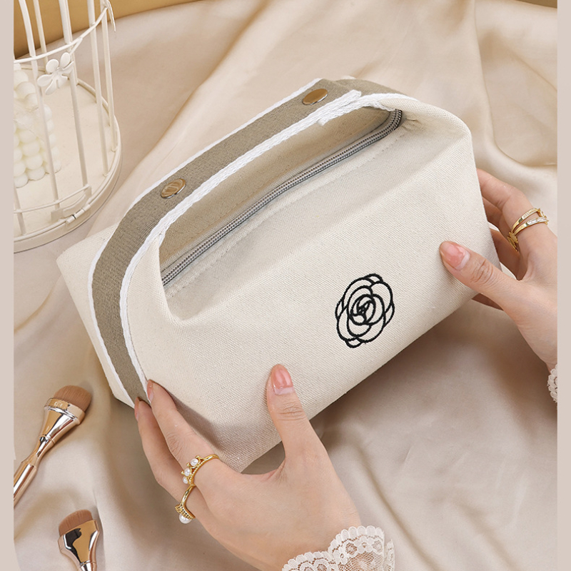 Skincare D'Alba - Waterproof Camellia Canvas Makeup Bag Handheld