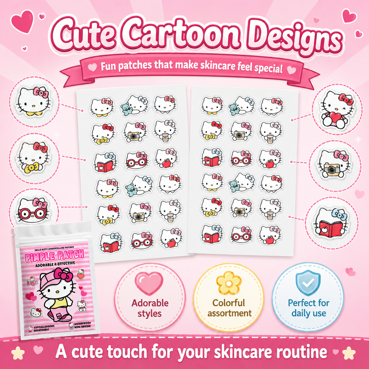 120PCS hello kitty Acne patche - đánh giá và giá Hydrocolloid Acne Patch