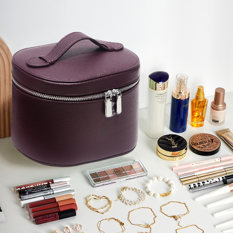 Leather Makeup Bag Portable Tr - đánh giá và giá Skincare D'Alba