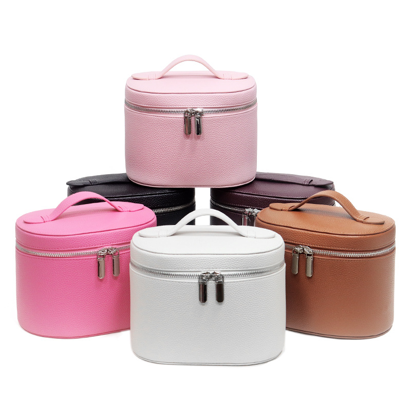 Leather Makeup Bag Portable Tr - đánh giá và giá Skincare D'Alba