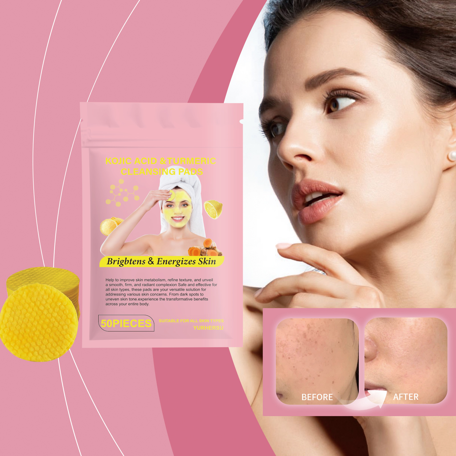 Turmeric Facial Cleansing Pads - đánh giá và giá Skincare Natur E
