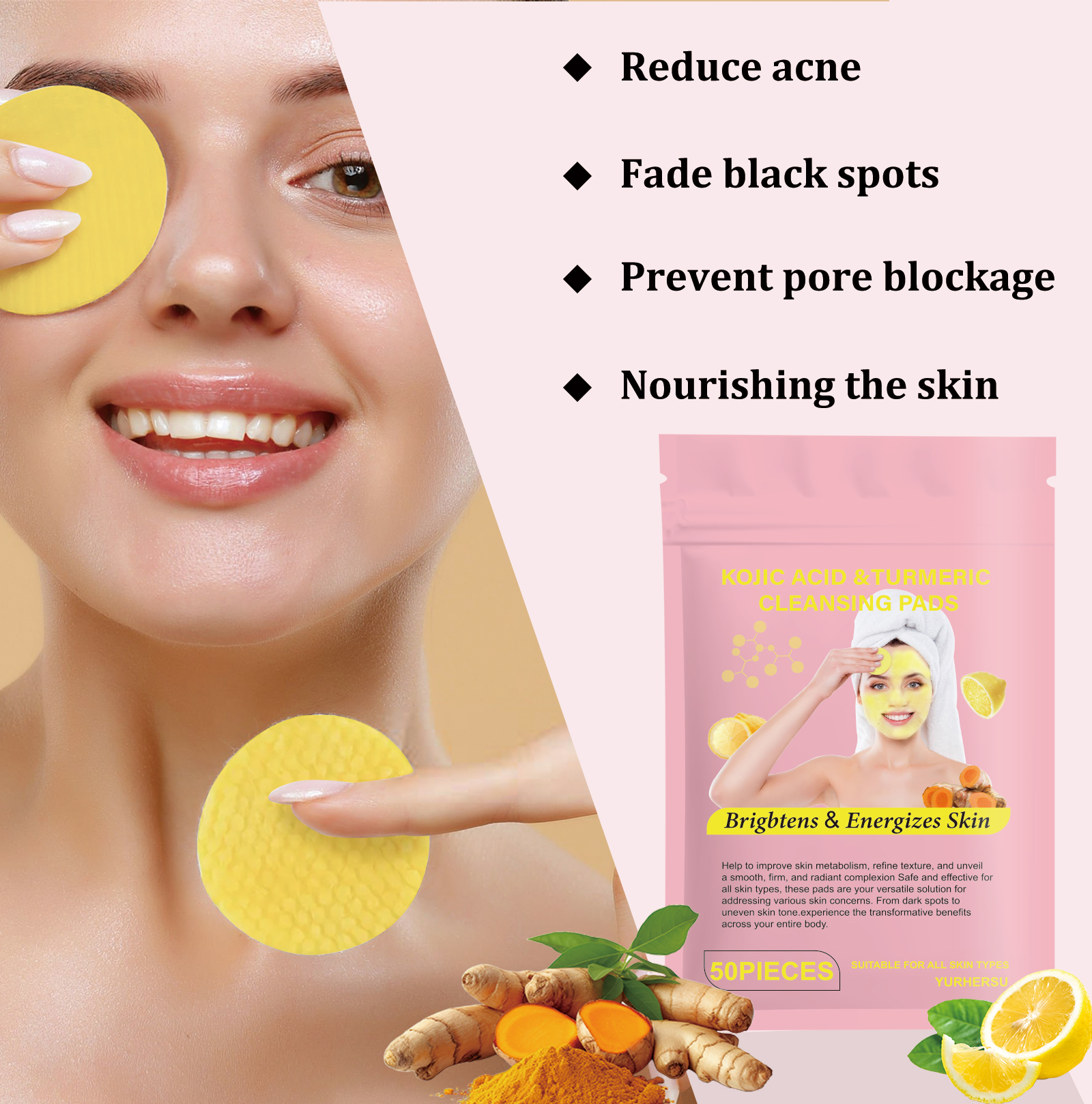 Turmeric Facial Cleansing Pads - đánh giá và giá Skincare Natur E