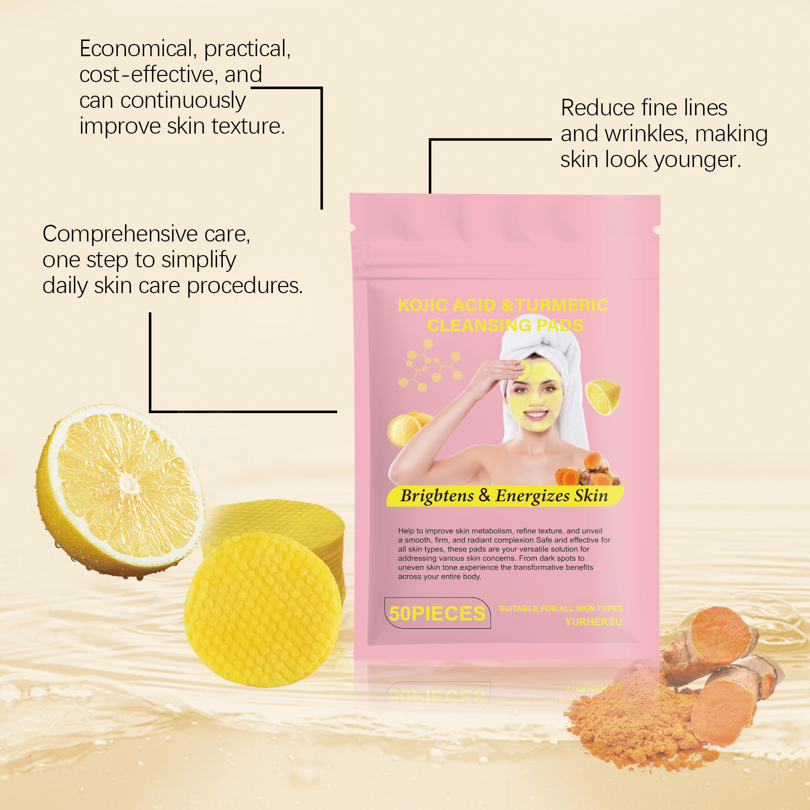 Turmeric Facial Cleansing Pads - đánh giá và giá Skincare Natur E