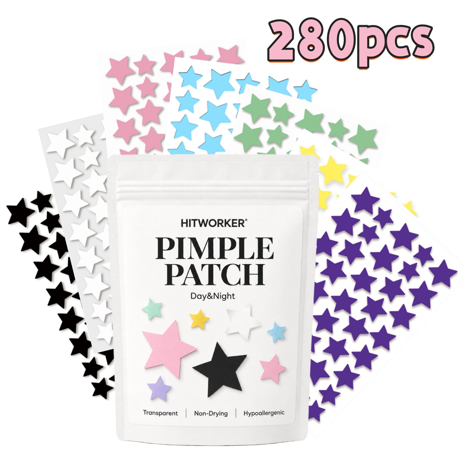 280Pcs Rainbow Colorful Star A - đánh giá và giá Hydrocolloid Acne Patch