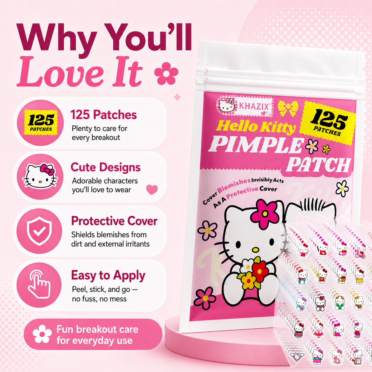 125PCS Sanrio Hello Kitty Acne - đánh giá và giá Hydrocolloid Acne Patch