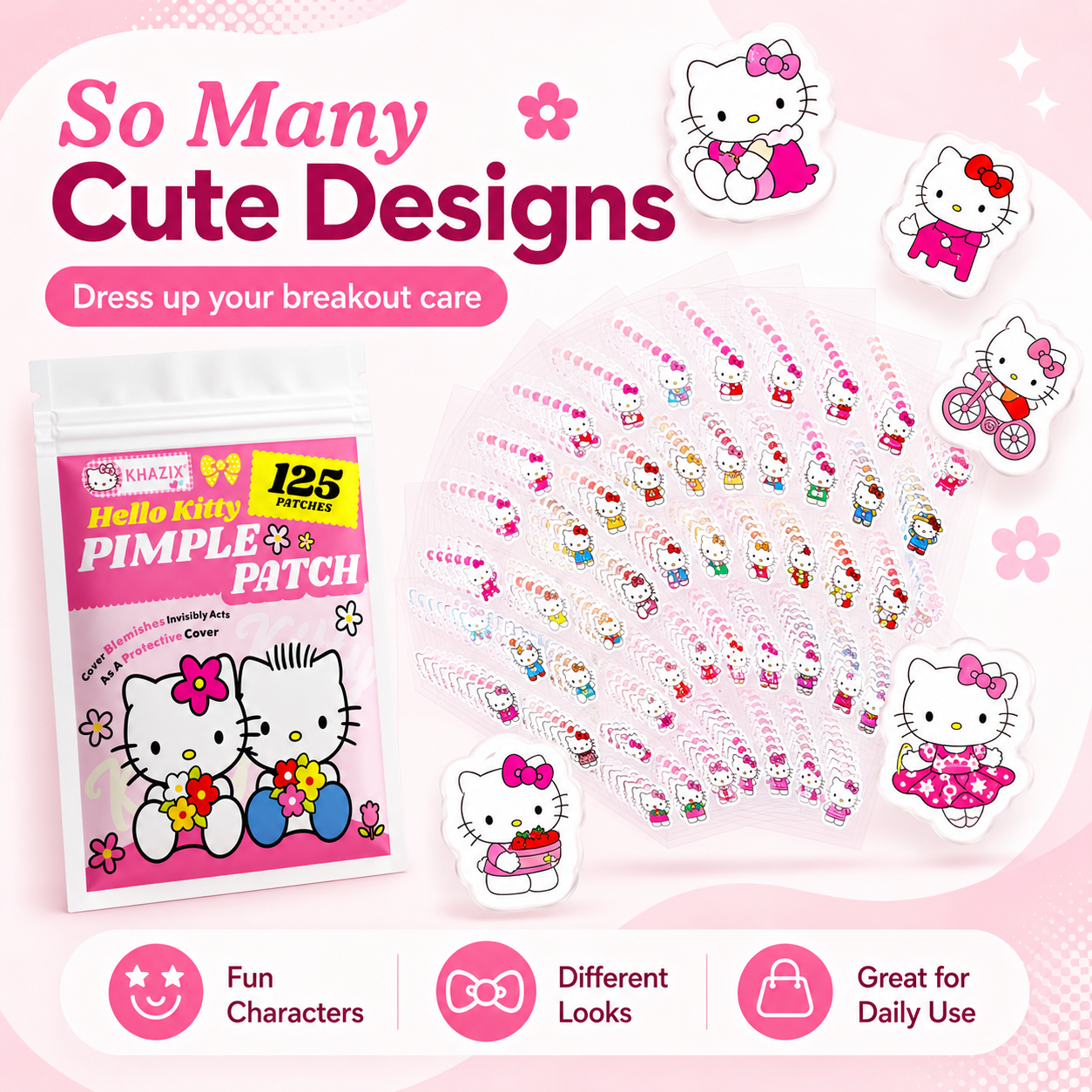 125PCS Sanrio Hello Kitty Acne - đánh giá và giá Hydrocolloid Acne Patch
