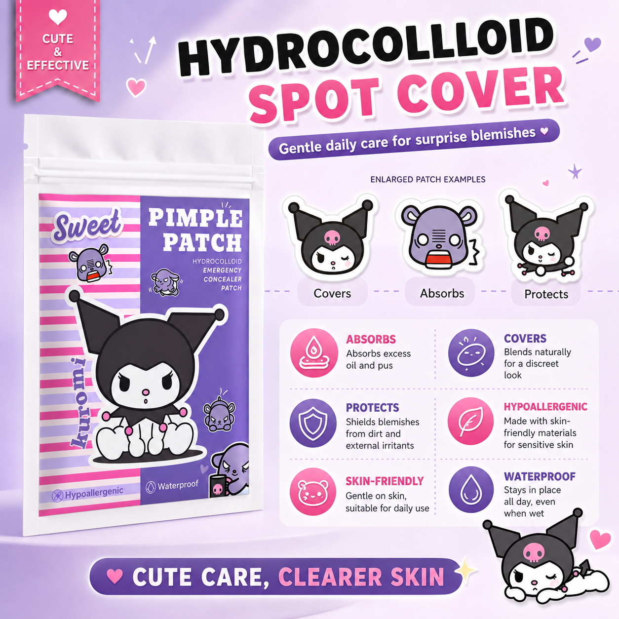 Hello Kitty Cute Pimple Patche - đánh giá và giá Hydrocolloid Acne Patch