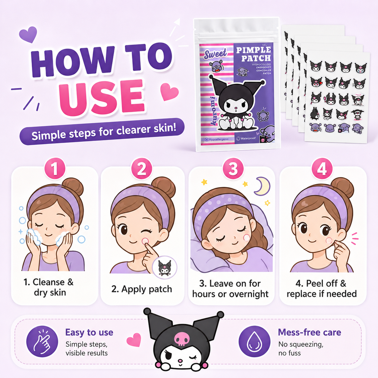 Hello Kitty Cute Pimple Patche - đánh giá và giá Hydrocolloid Acne Patch