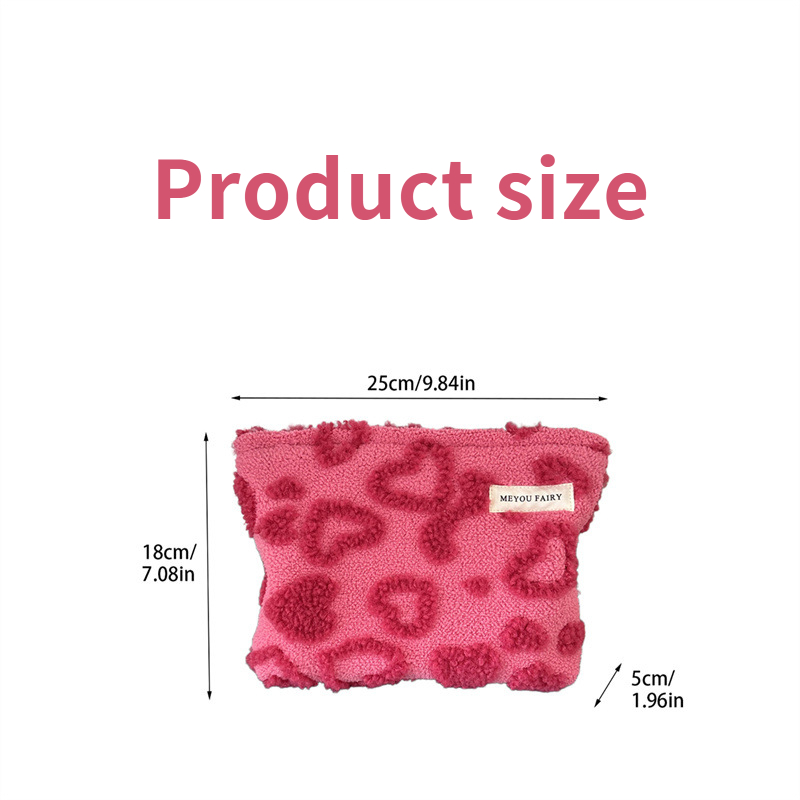 Cute Plush Heart Makeup Bag, S - đánh giá và giá Skincare D'Alba