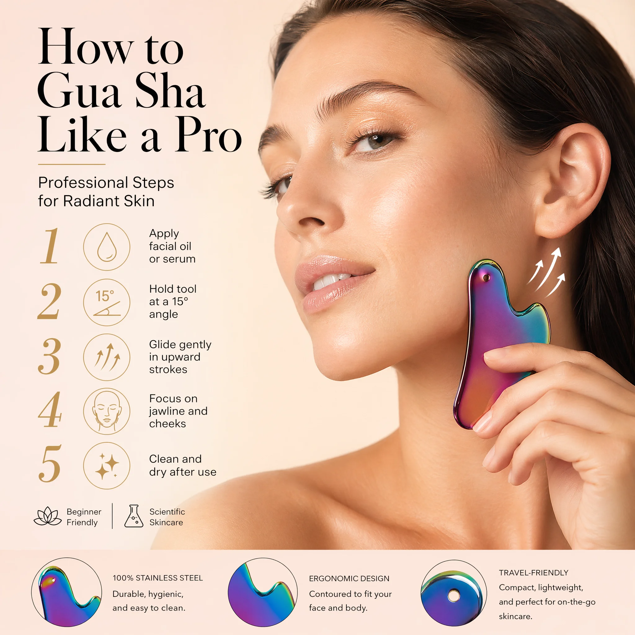 1Pcs Stainless Steel Gua Sha B - đánh giá và giá Skincare Routine