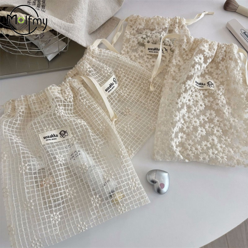 Drawstring Makeup Bag Lace Emb - đánh giá và giá Skincare D'Alba