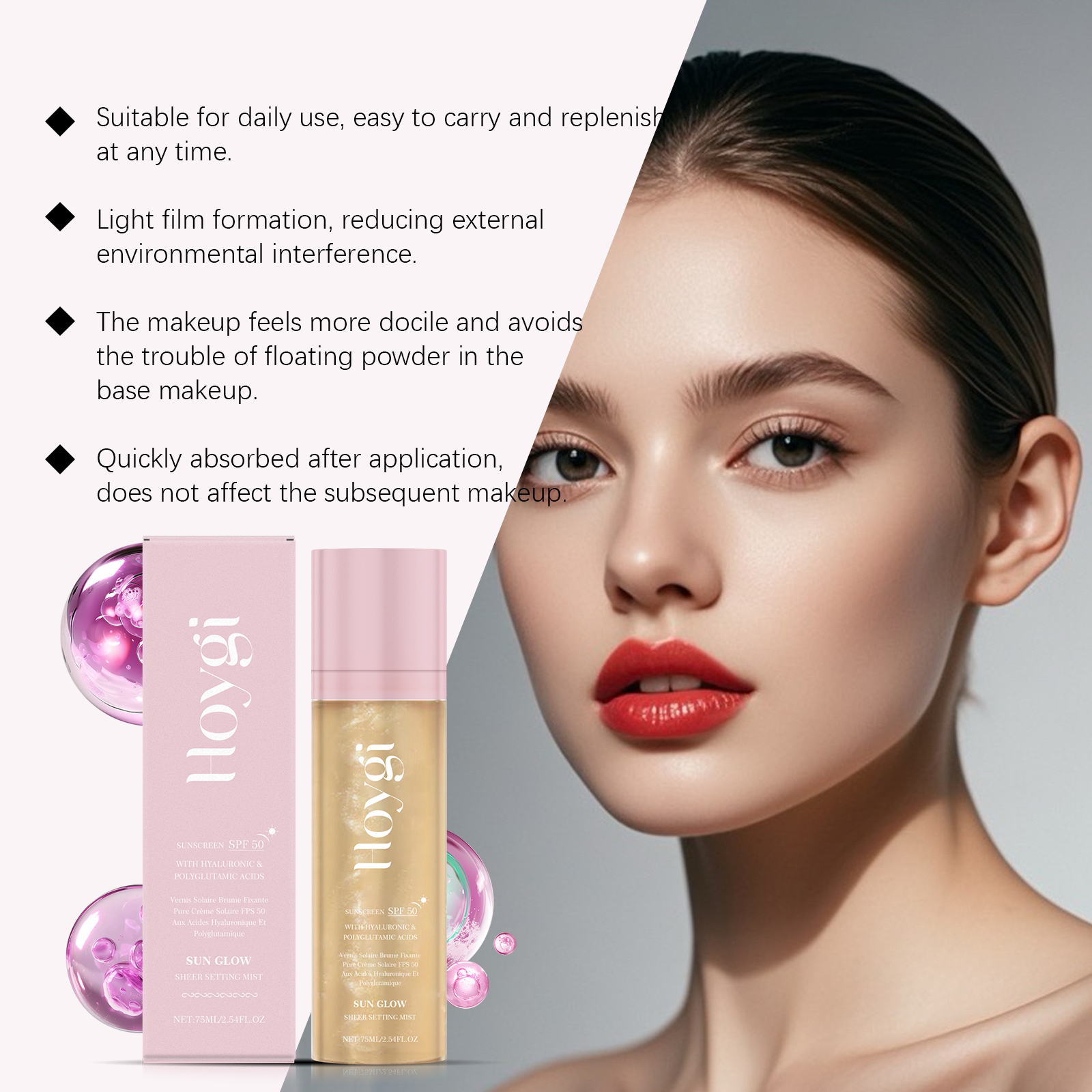 Spf 50+ Setting Spray Oil Cont - đánh giá và giá Polyglutamic Acid Moisturizer