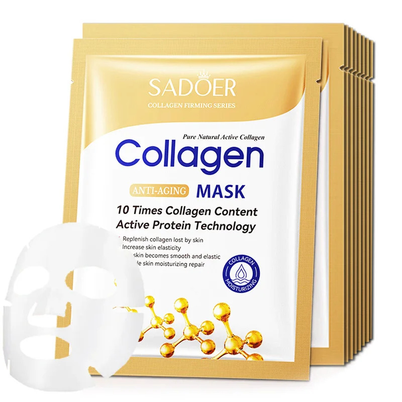 10pcs Anti-aging Collagen Face - đánh giá và giá Collagen Sheet Mask