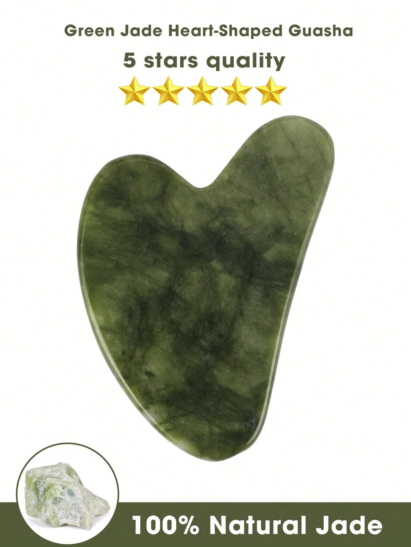 1pc Heart-Shaped Natural Jade  - đánh giá và giá Skincare Natur E