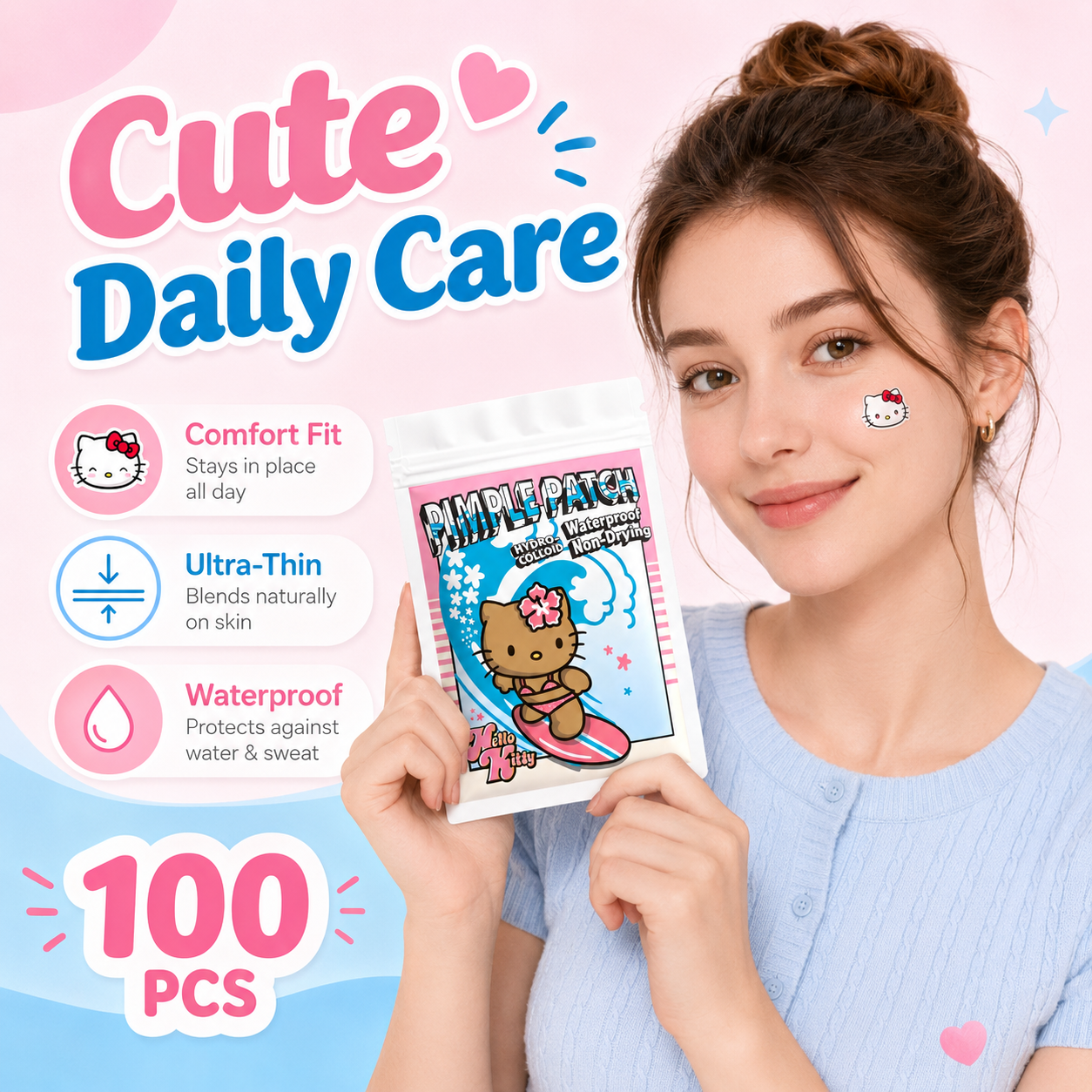 100PCS hello kitty Acne patche - đánh giá và giá Hydrocolloid Acne Patch