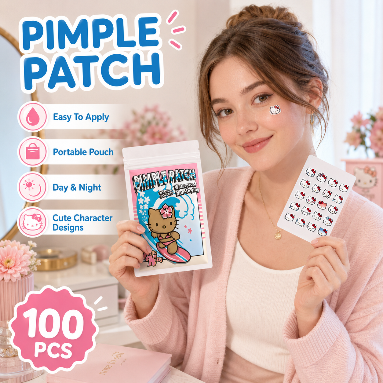 100PCS hello kitty Acne patche - đánh giá và giá Hydrocolloid Acne Patch
