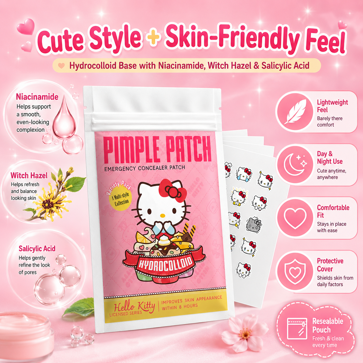 100PCS hello kitty Acne patche - đánh giá và giá Hydrocolloid Acne Patch